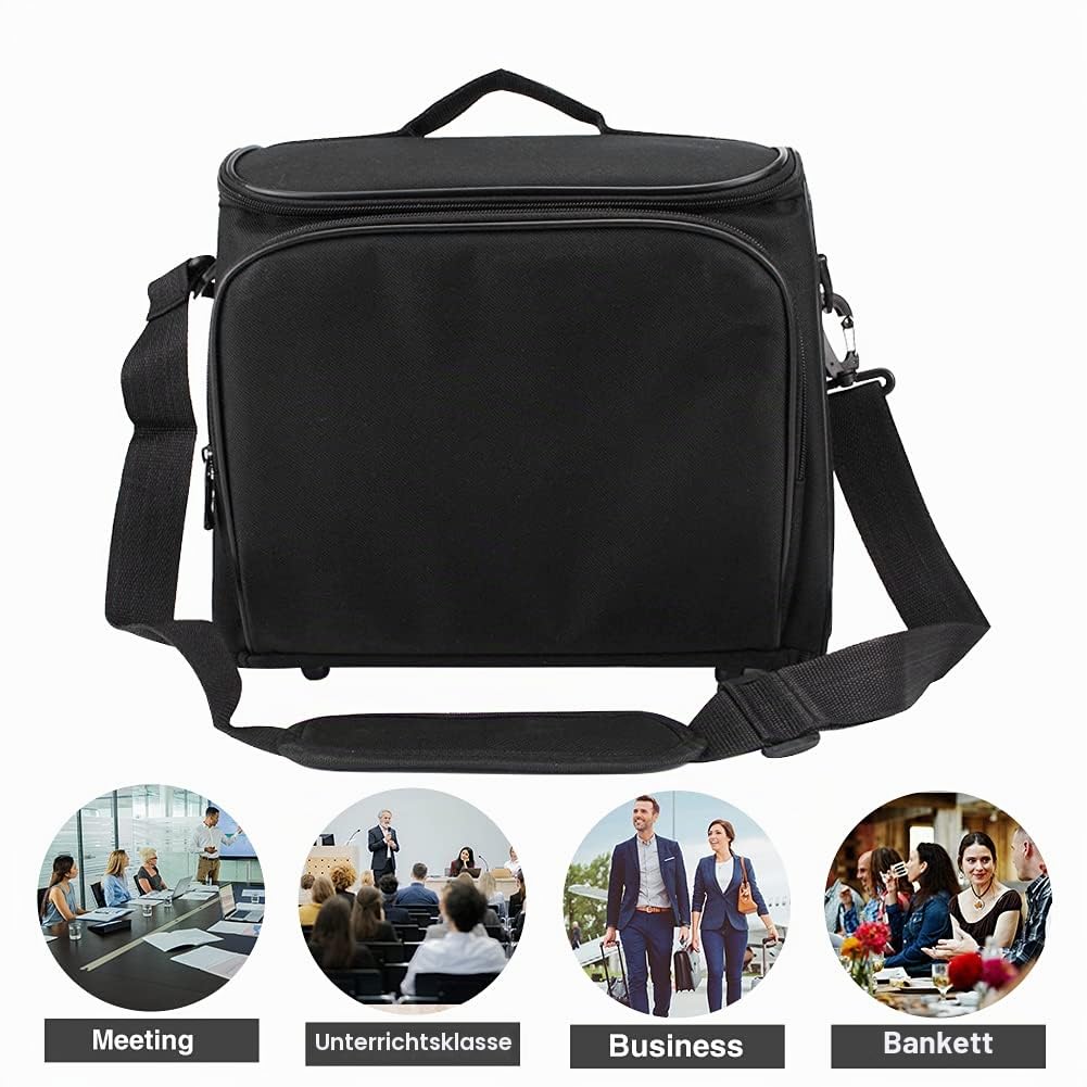 Faderr Video-Projektor-Tasche, Schutzhülle und Schützende Tragetasche für Videoprojektoren, Stoßfest, Reißverschluss, rutschfeste Tasche mit Schultergurt (S)