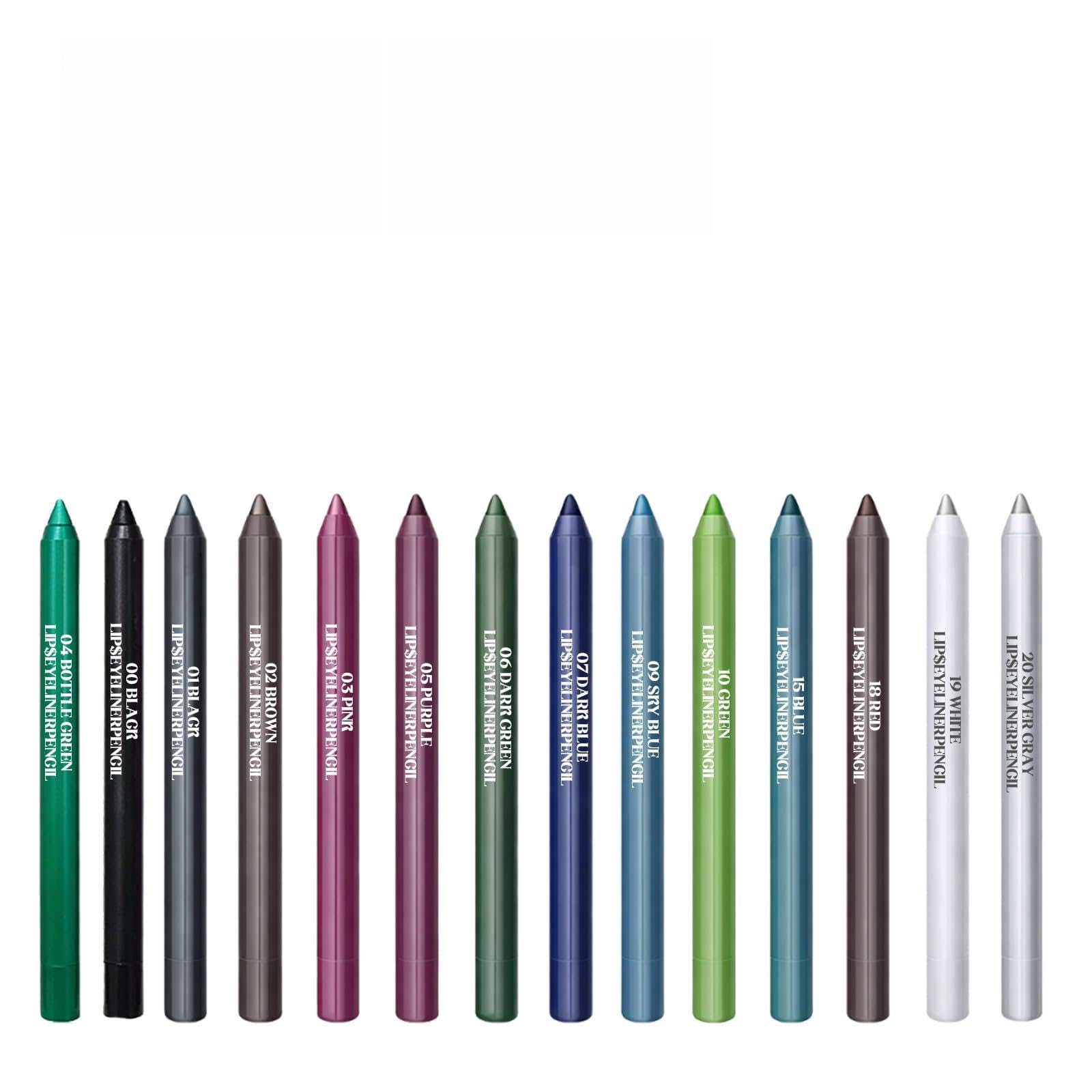 14 Pack Eyeliner Pencil Waterproof Colored Gel Liners 2026 Color Colorful Eye Liner Waterproof Smudge Proof Glitter Eyeliner