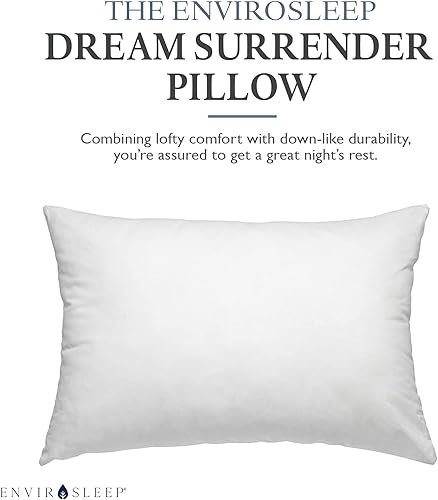 Miniatura 3 de Envirosleep Dream Surrender - Almohadas de apoyo firme, juego de almohada de algodón relleno de poliéster hipoalergénico, juego de 2 almohadas