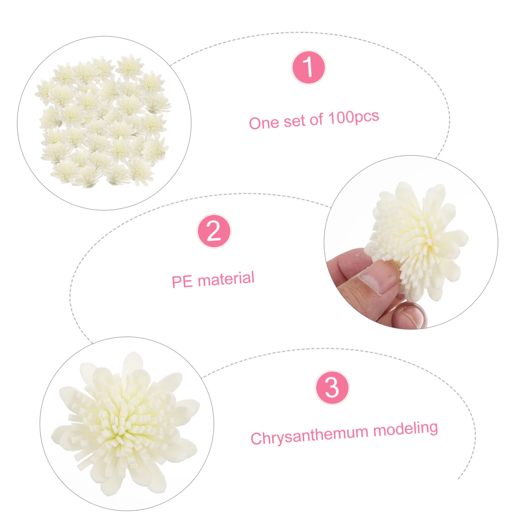 SHOWERORO 300piezas Flores Difusoras De PE para Aromaterapia Accesorios De Perfume y Decoración para
