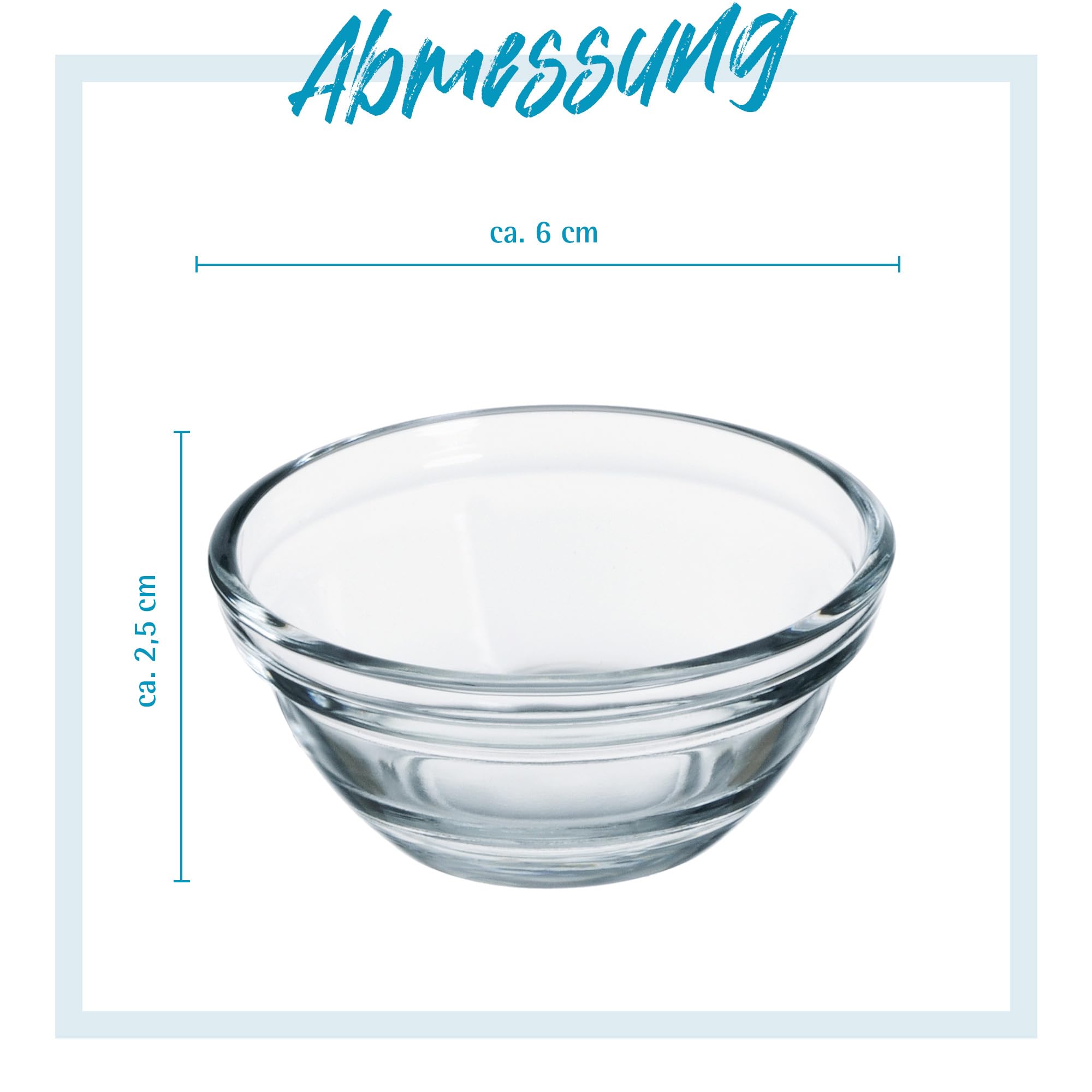 Yardwe Set Da 6 Mini Ciotoline In Vetro Trasparente, Da 6 Cm, Ideali Per Salse, Dessert, Snack E Antipasti