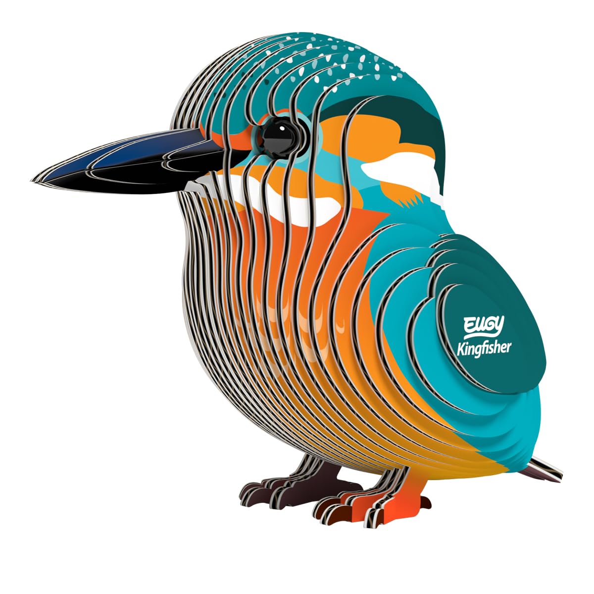 EUGY 650121 Kingfisher, 3D Animal Puzzle for Children and Adults to Assemble, DIY Animal Figure, Craft Set from 6 Years