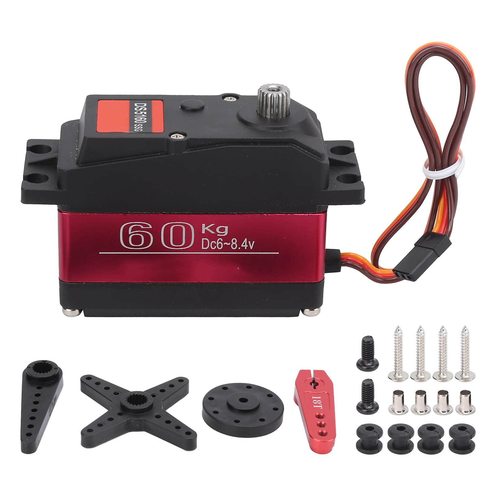 VGEBY Servo Digitale RC, Servo Digitale 60KG Ingranaggio Inossidabile Coppia Grande Servo Ad Alta velocità per Auto RC Aerei Ad Ala Fissa Telecomando Barche Robot