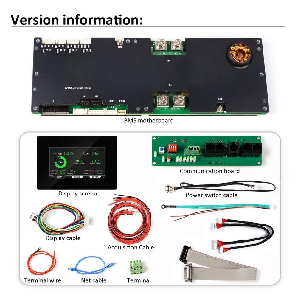 VIDOO Smart Inverter BMS Płyta Ochronna Magazynowania 2A Wydajne Aktywne Balansowanie Moduł Ochronny-4.3LCD-TTL-P(V19)