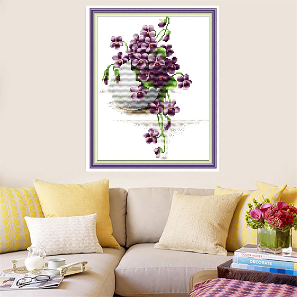 Meecaa Kit De Broderie Au Point De Croix Estampé, 14 CT, Kit De