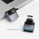 90 Degré USB C à USB 3.1 OTG Adaptateur (2 Pack), angle droit USBC Type C Hommes à USB Adaptateur féminin, 10G Transfert de données pour Smartphone, Tablette, Ordinateur portable
