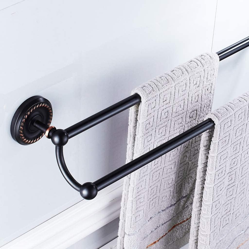 Towel Rails Retro Bars, Metal Double Pole Bathroom Brass Racks Hanging Decoration Hardware Accessories Holder