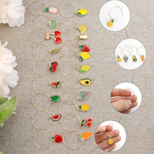 Miniatura 3 de Teaatich 20 Piezas Abalorios Para Copas De Vino,Marcadores De Bebidas Para Copas De Cóctel,Para Degustación De Vino,Cócteles,Champán,Regalos De Fiesta,Suministros De Decoración