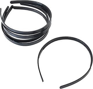 MYmama プラスチック カチューシャ 5本セット 10mm幅 プラカチューシャ (ブラック)