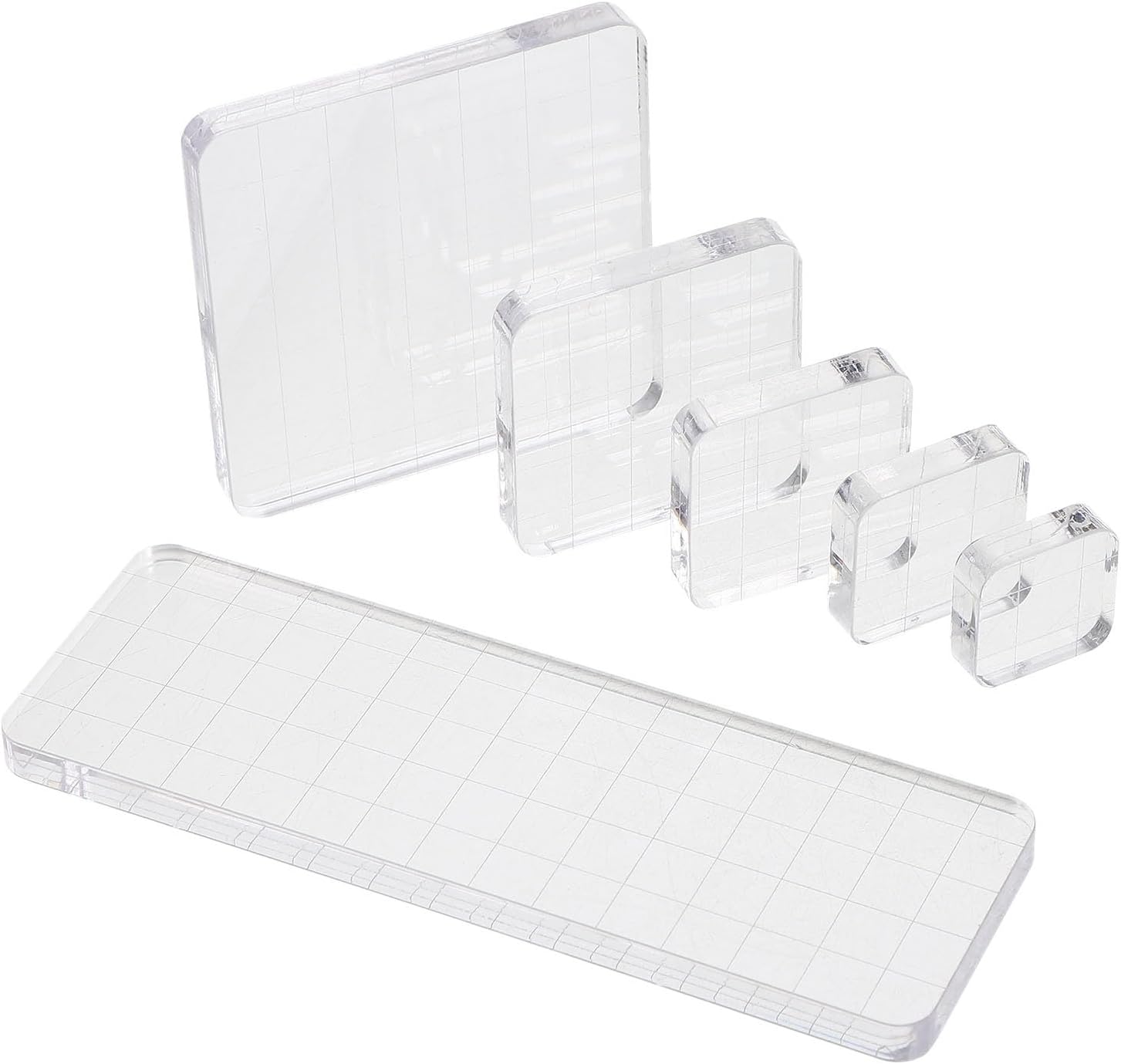 6Pcs Portable Acrylic Stamp Blocks Set for and Adults, Multi-Function DIY Craft Stamping Tools for Scrapbooking and Household Use