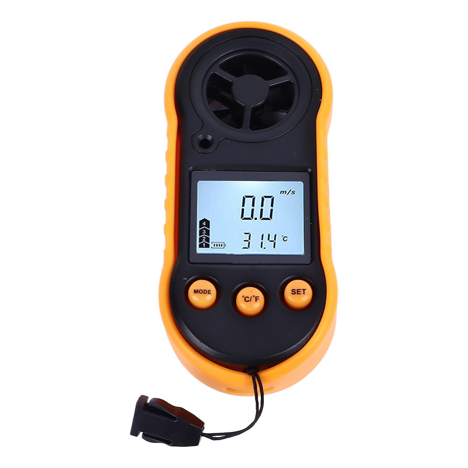 Windgeschwindigkeitsmesser, 1000 Taschen-Windmesser, Digitaler Anemometer, Hand-LCD-Hintergrundbeleuchtung, Thermomotor, Winddetektor, Luftstrommesser für Segeln,