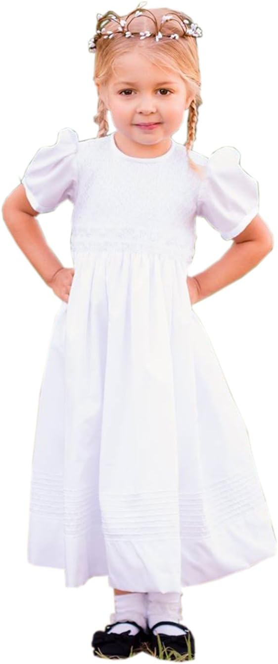 Heirloom White Girls Communion Dress Baby Christening Gown