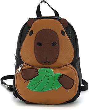 San Diego Zoo Capybara Body Mini Backpack, Black & Brown Capybara, Fashion Shoulder Bag