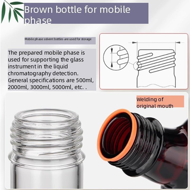Botella de almacenamiento de líquidos marrón, con orificio for tornillos de cuatro orificios for cromatografía y gestión de líquidos residuales, 1 ud.(White,5000ml)