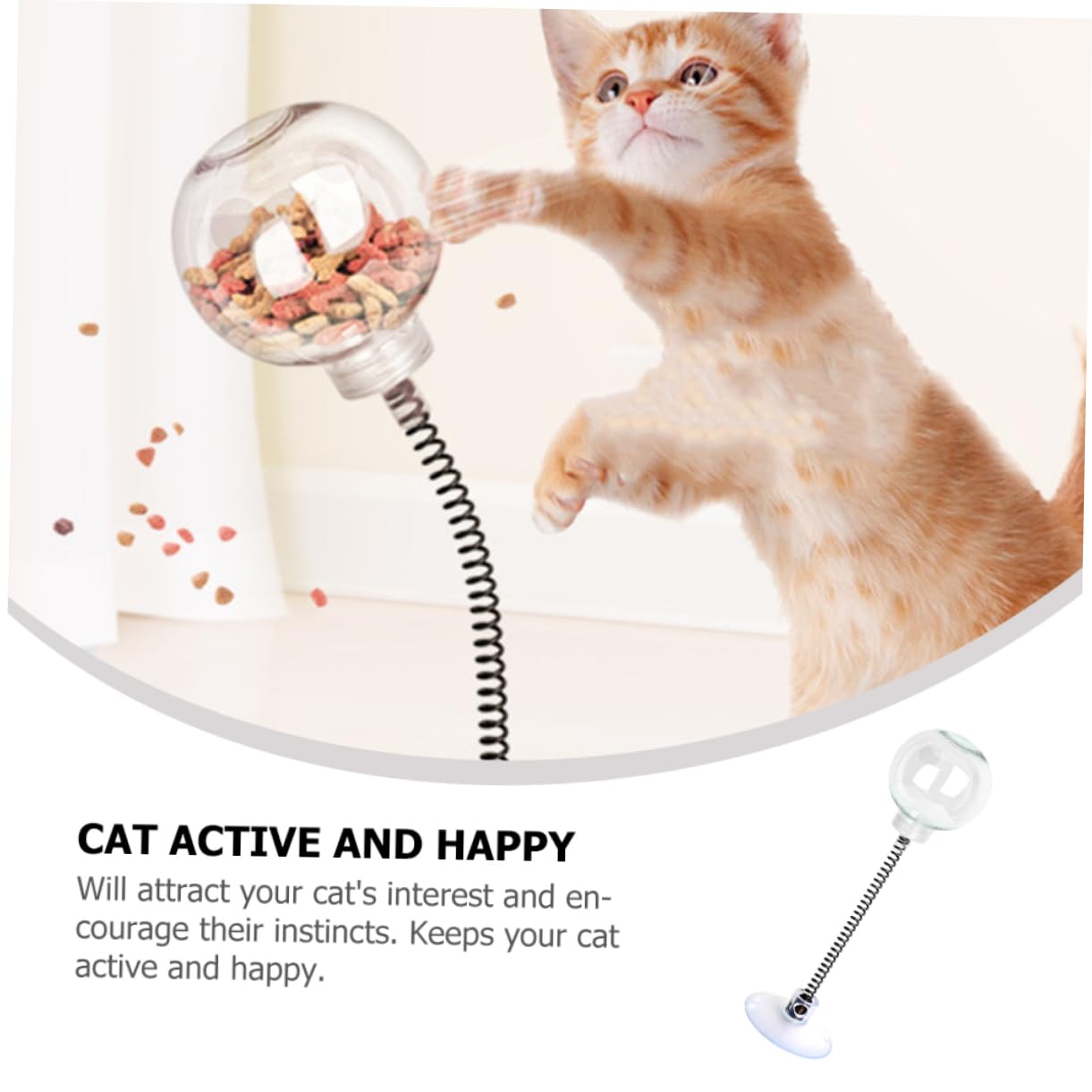 Happyyami 5 Piezas Juguete Bola con Fugas Regalo Gato Juguete para Mascotas Cat Toys Cat Food Dispenser Juguetes Juguete alimentación para Gatos Juguete autojuego Gatito Ventosa