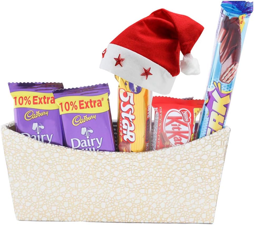 SFU E Com Delight Chocolate Celebration Combo | Chirstmas Chocolate Gift Hamper | Christmas Cap With Chocolates | Christmas Chocolate Gift Combo | 249