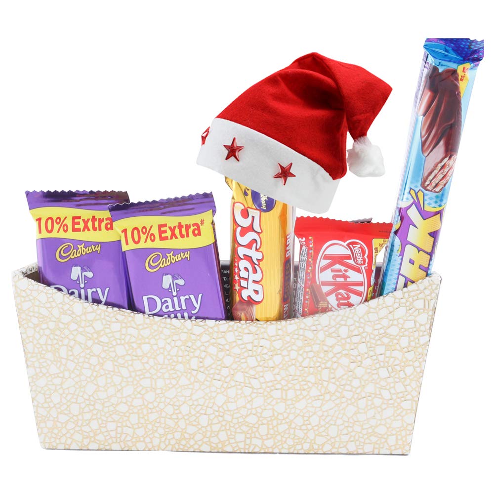 SFU E Com Delight Chocolate Celebration Combo | Chirstmas Chocolate Gift Hamper | Christmas Cap With Chocolates | Christmas Chocolate Gift Combo | 249