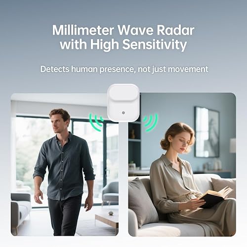 Miniatura 3 de Sensor inalámbrico de presencia humana LWR01, radar mmWave, sensor de ocupación y movimiento, alimentado por batería, IPX3 resistente al agua,