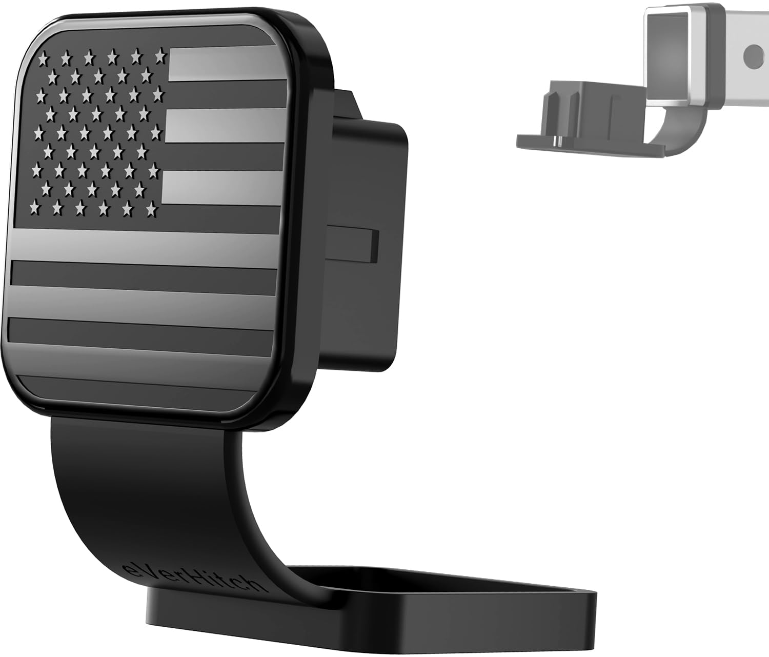eVerHITCH American Flag Universal Trailer Hitch Cover Tube Plug Insert (Fits 2" Receiver, Black)