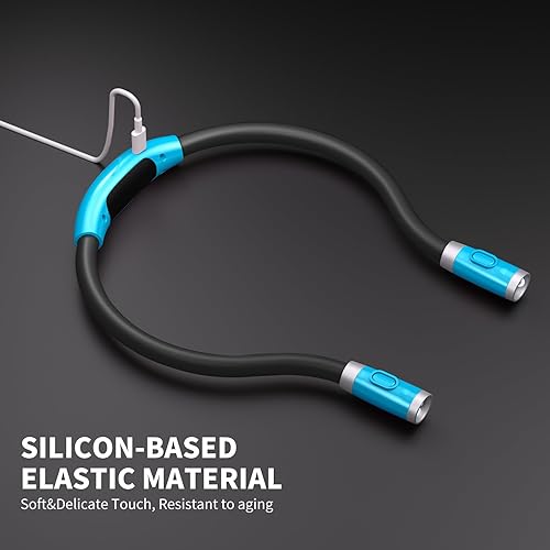Miniatura 4 de LUXJET Luz de lectura de cuello y luz de libro para leer en la cama, manos libres, 6 niveles de brillo, brazos flexibles de 360, recargable de 80