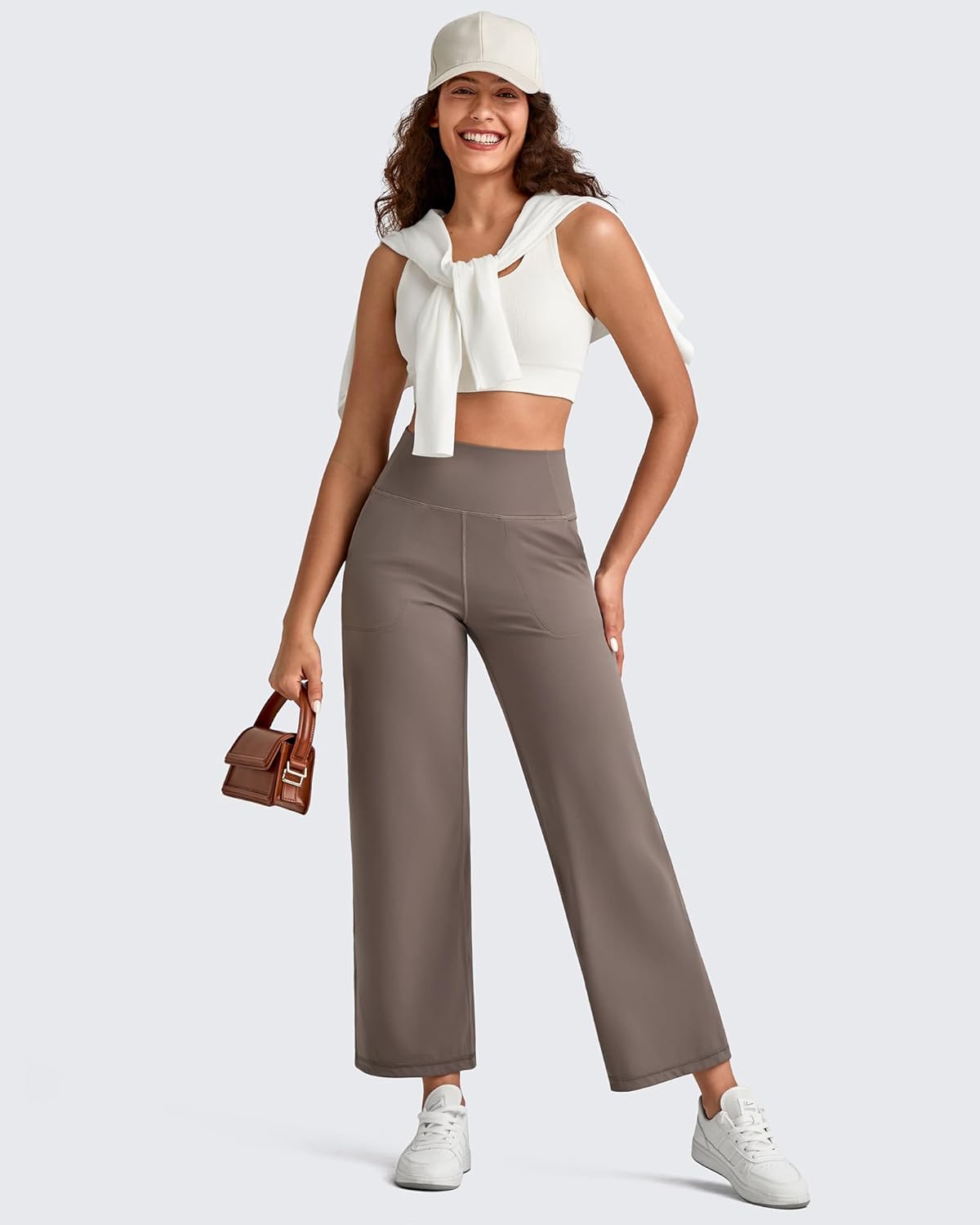 G4Free BareFeel Ankle Length Wide Leg Yoga Pants for Women Soft High Stretch Casual Pants with Pockets 25"/27"/29" - Image 6