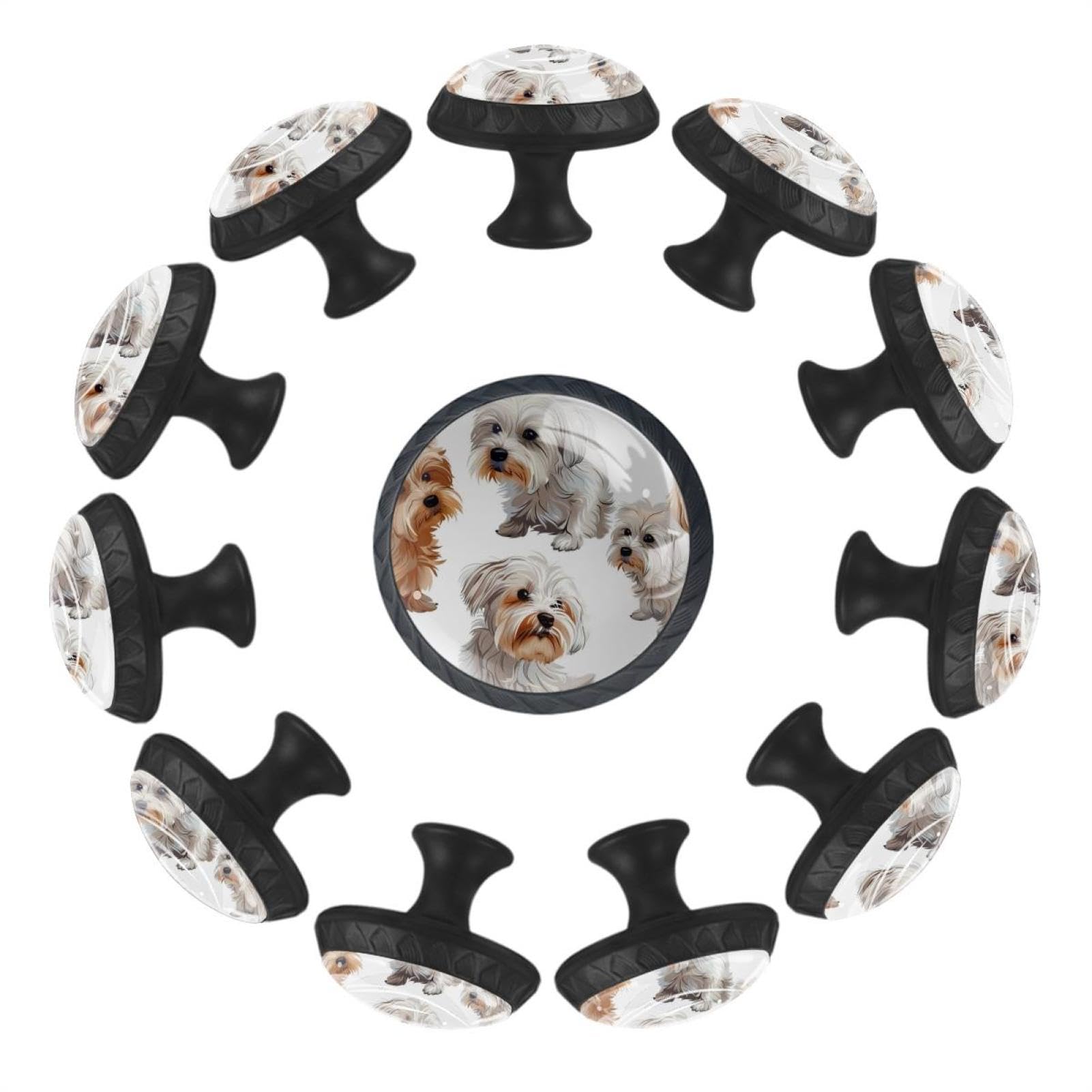 Boutons de tiroir en verre cristal transparent lot de 12 poignées armoire