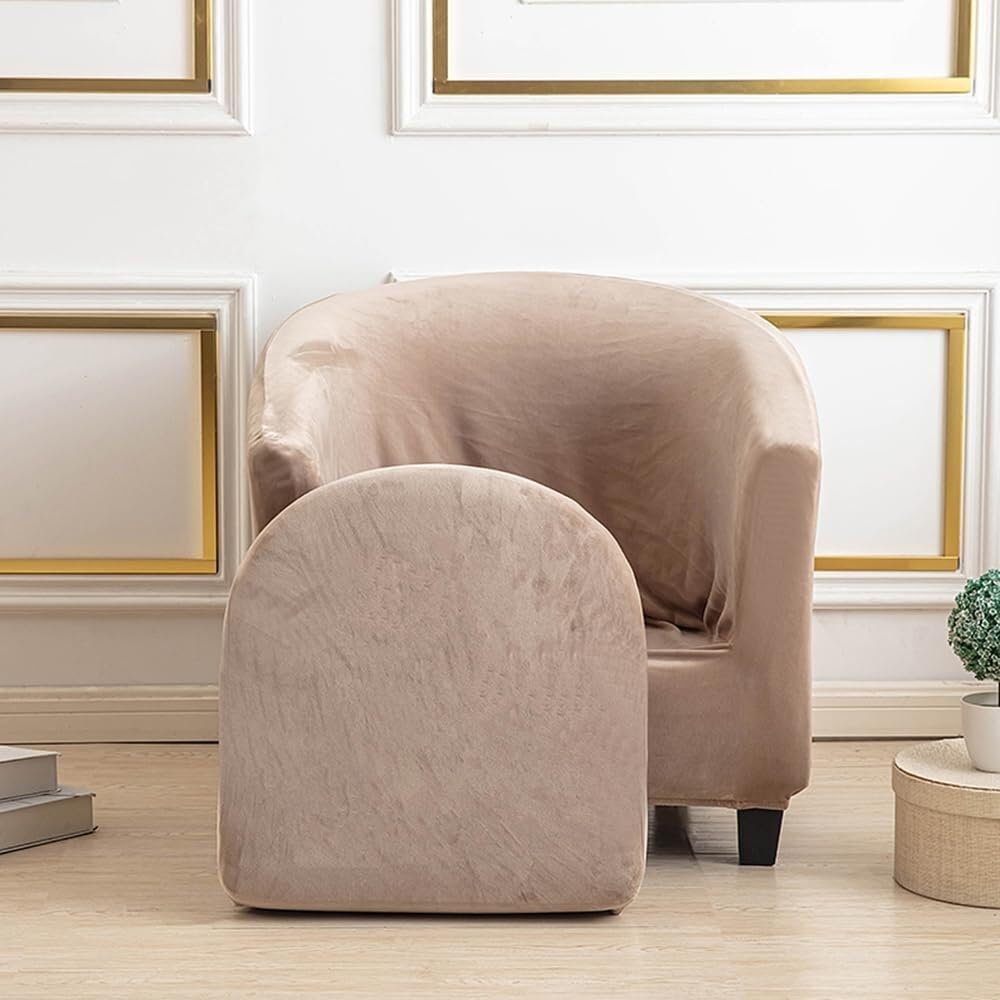 Copripoltrona a vasca Chesterfield 2 pezzi Copripoltrona Club Chair Copripoltrona elasticizzata Copripoltrona a vasca 1 posto Tullsta(Brown)