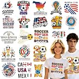 2026 Soccer Cup Iron on Transfer for Tshirts - 20 Sheets World Football DTF Ready to Press, UAS Soccer Football Vinyl Heat Transfers Iron Ons for T Shirts Clothes Bag Pillow DIY (Soccer Cup)