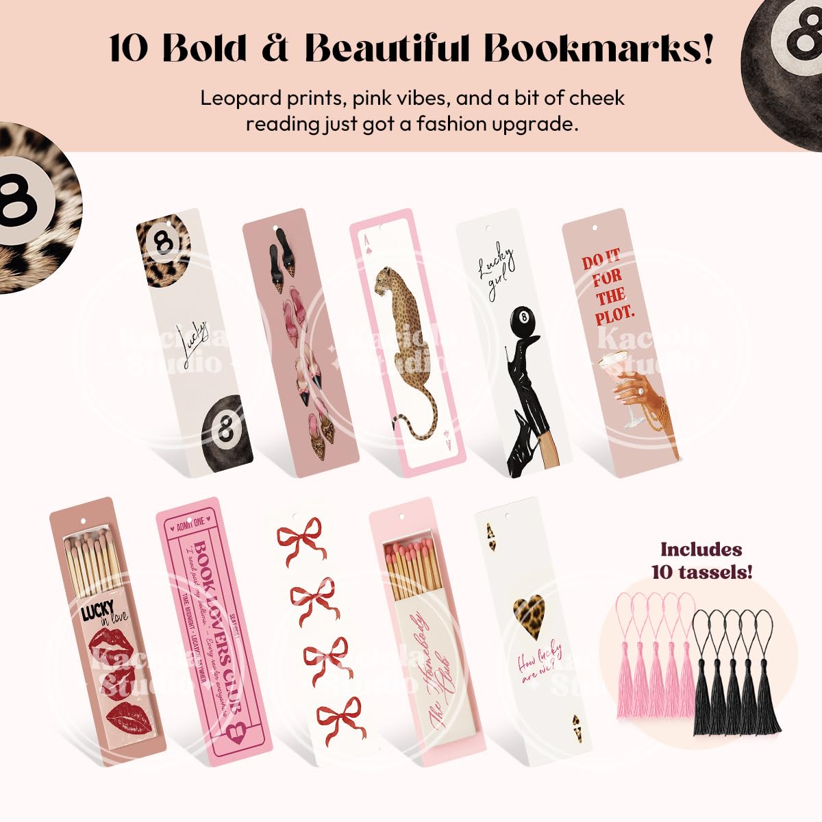 Kaciola Studio 10 PCS  Bookmarks,Funny Bookmarks for Women,Double Sided Cute Romance Booklover Gifts,Book Lovers Gifts for Romance Reader Friends Girls: Sassy