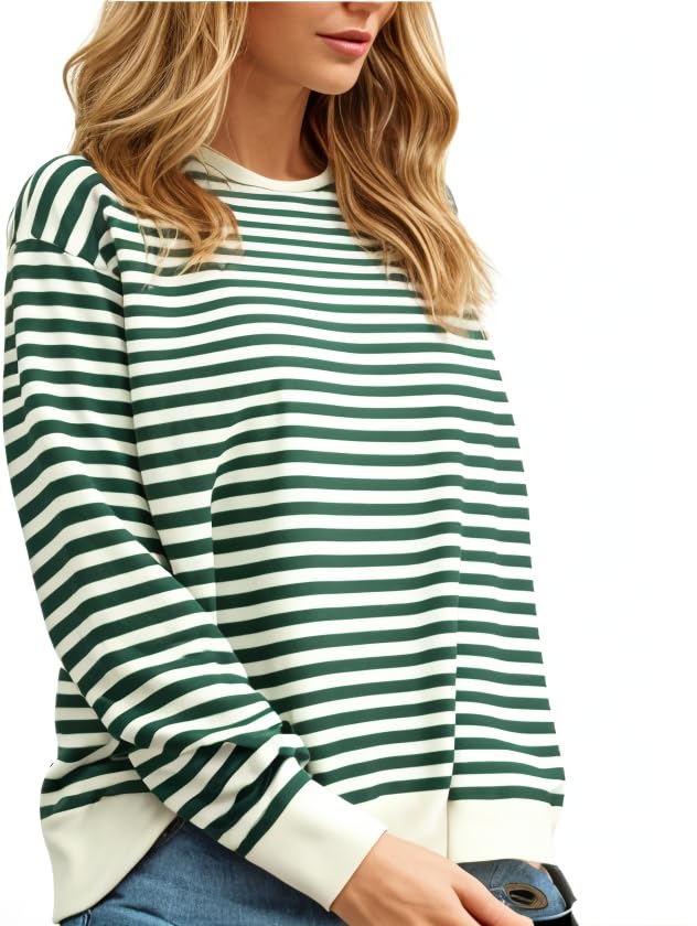 Image of VIMAL JONNEY Women Striped T-Shirt || T-Shirt for Women || Full Sleeve T Shirt || T-Shirt-VIMAL640620