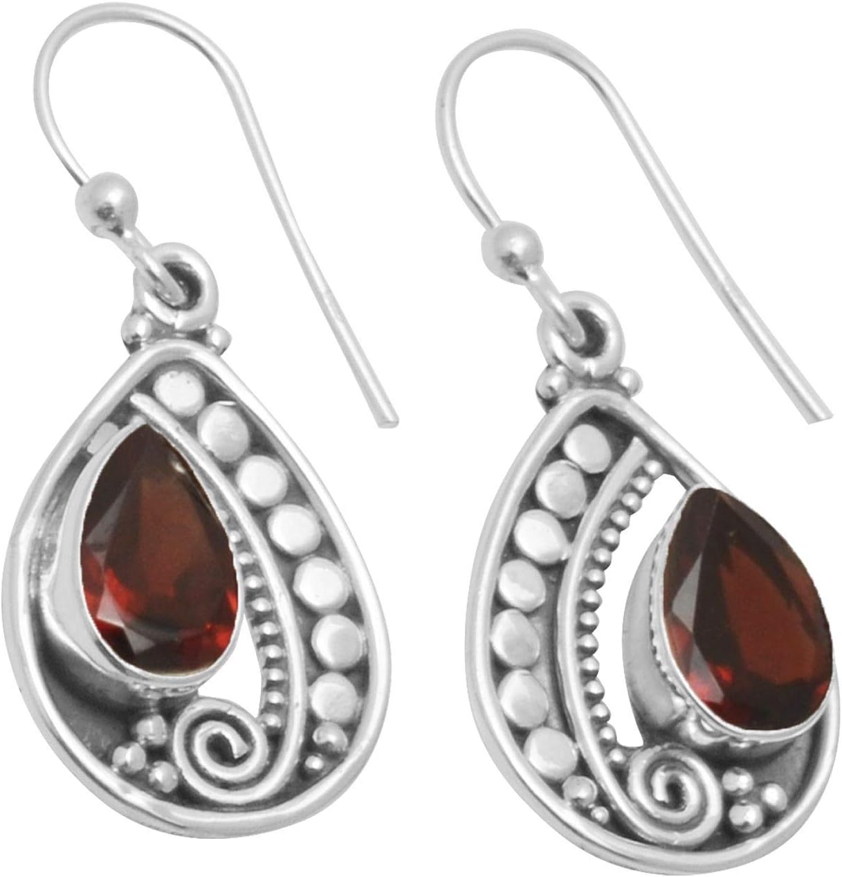 Silver Palace 925 Sterling Silver Natural Gemstone Earrings For Women And Girls