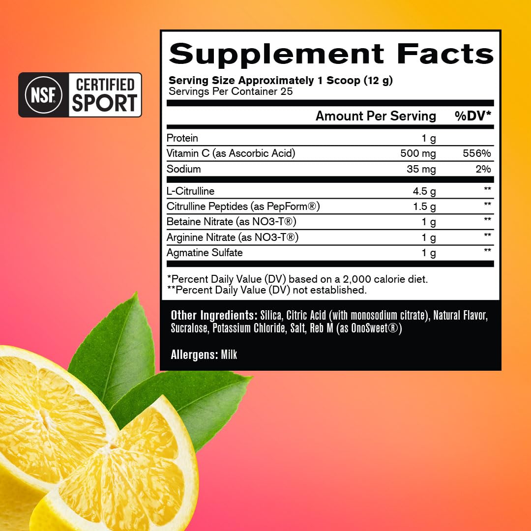 BARE PERFORMANCE NUTRITION, BPN Pump, Pre-Workout Muscle Pump Enhancer w/L-Citrulline, Increased Blood Flow/Oxygen Transport to Muscles, 25 Servings, Pink Lemonade — Amazon image 2