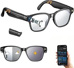 AI Brillen mit HD 8MP Kamera, Smart Glasses mit 270mAh, 1200P Videoaufnahme, Bluetooth 5.4, Echtzeit-KI-Übersetzung & Objekterkennung, Blau licht, Zwei Mikrofone für Anrufe, Aufnahmen