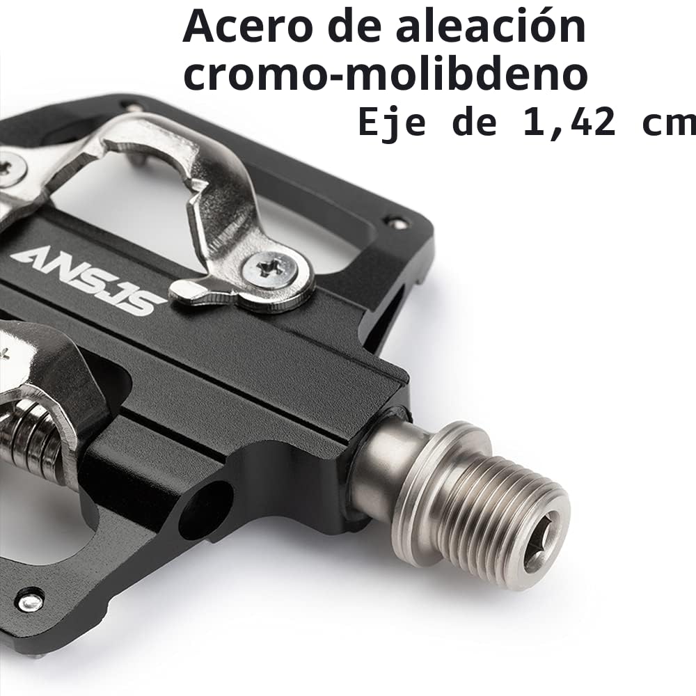 Pedales de Bicicleta de montaña, 3 rodamientos Pedales de Bicicleta Plataforma Pedales Planos de Bicicleta Pedales de 9/16" Pedales MTB Negros Pedales de Bicicleta de Metal