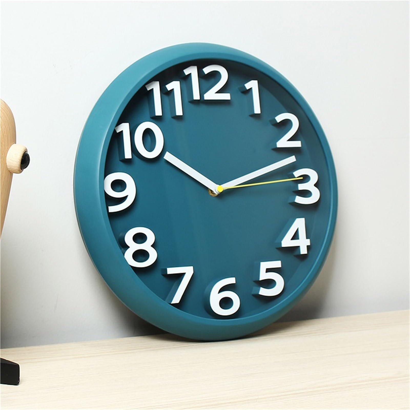 Cucina Orologio da parete for soggiorno, funzionamento silenzioso, alimentato a batteria, stile versatile Decorazioni per interni(Simple gray)