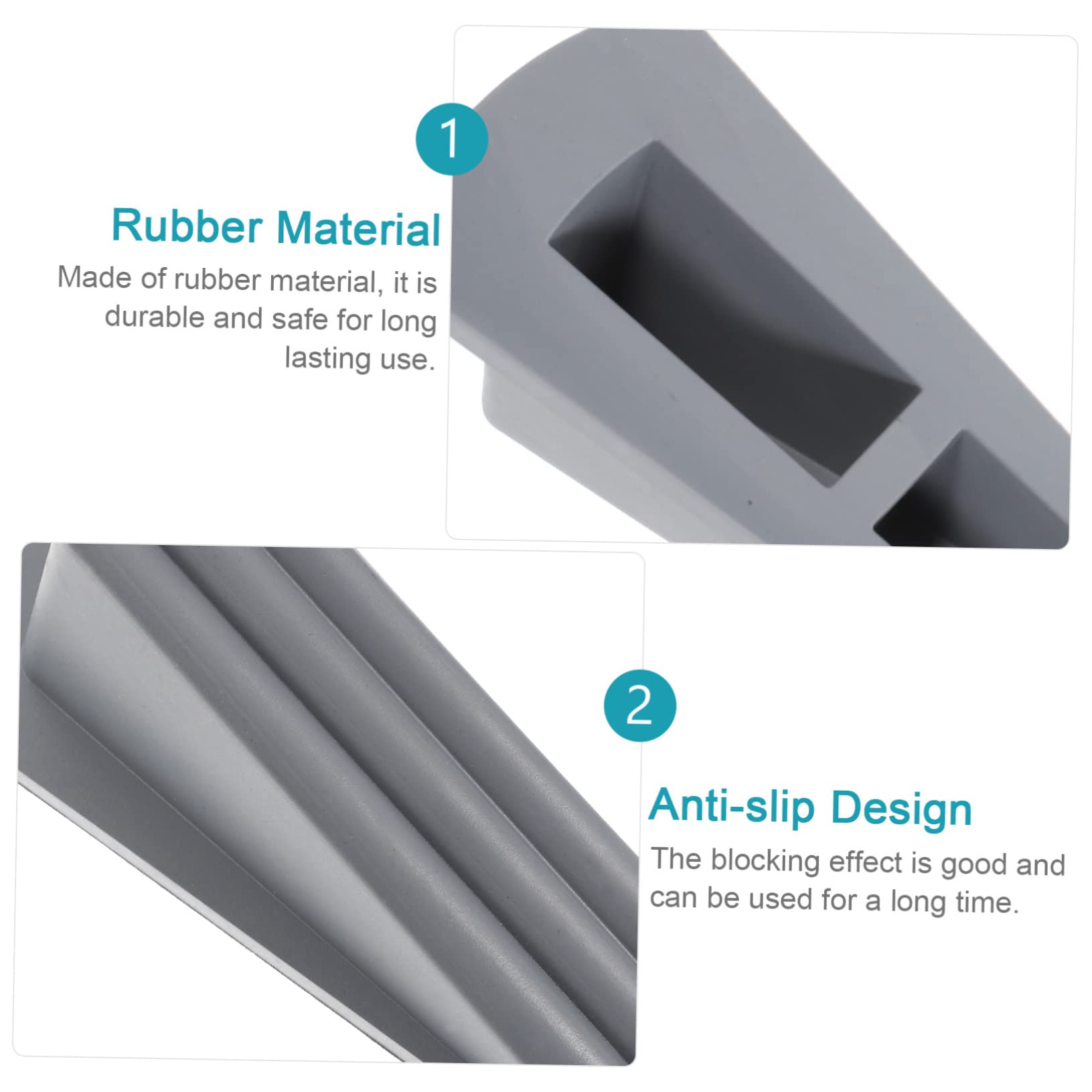 Topes de Puerta, 2 Piezas, Protectores Suelo, topes Flexibles, antirayaduras, Pared, cuñas Tope, sin Clavos, Goma