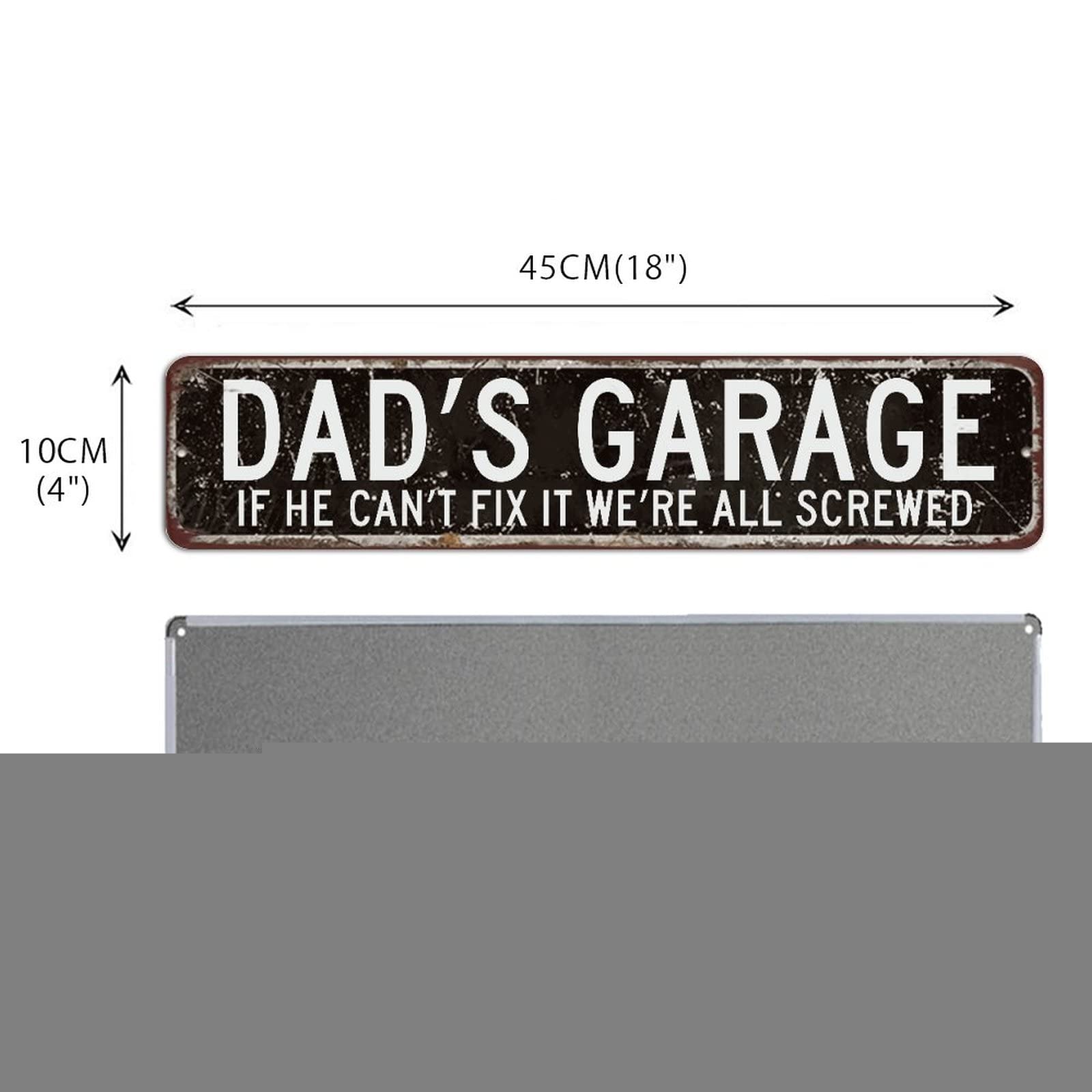 Poster en métal avec inscription « Dad's Fix It Shop » - 20,3 x 30,5 cm