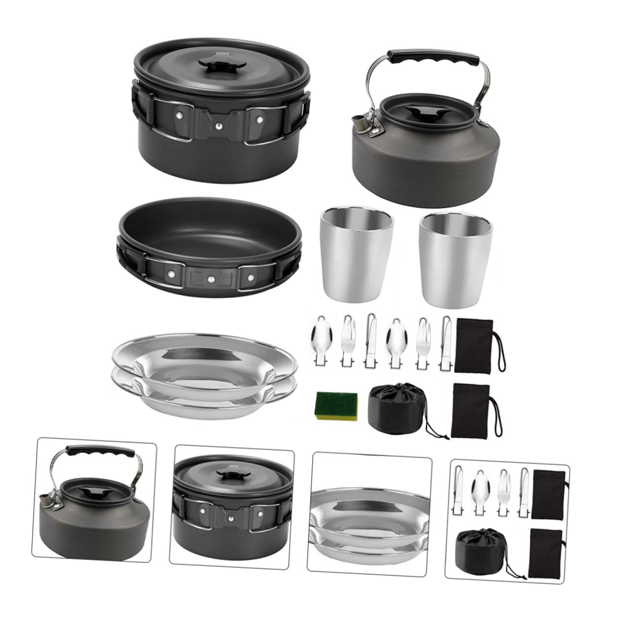 VICASKY Ustensiles Cuisine Camping Barbecue Réchaud Plat Vaisselle Ustensiles Randonnée