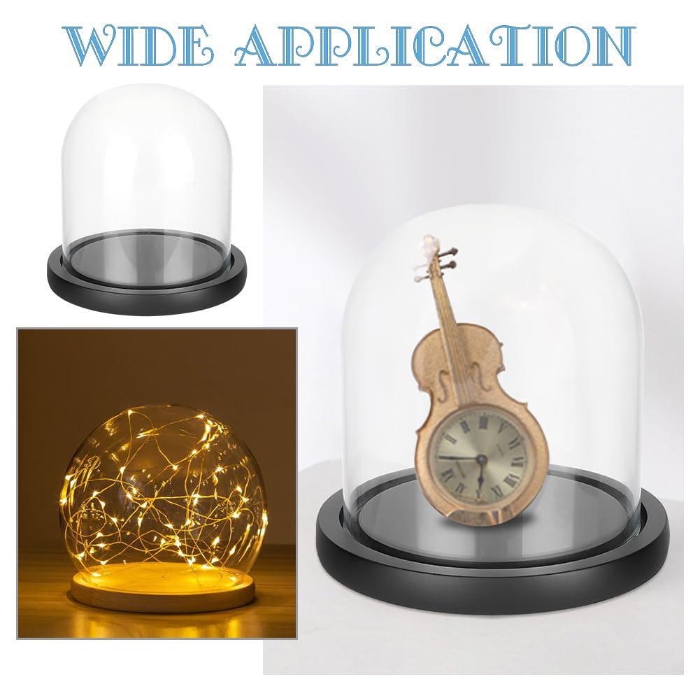 Cloche En Verre BENECREAT 14x13cm Avec Base Bois - Dome Transparent Pour Fleurs Éternelles, Décoration Table, Cadeau DIY Décoration Maison Artisanat Cloche En Verre BENECREAT 14x13cm Avec Base Bois - Dome Transparent Pour Fleurs Éternelles, Décoration Table, Cadeau DIY Décoration Maison Artisanat
