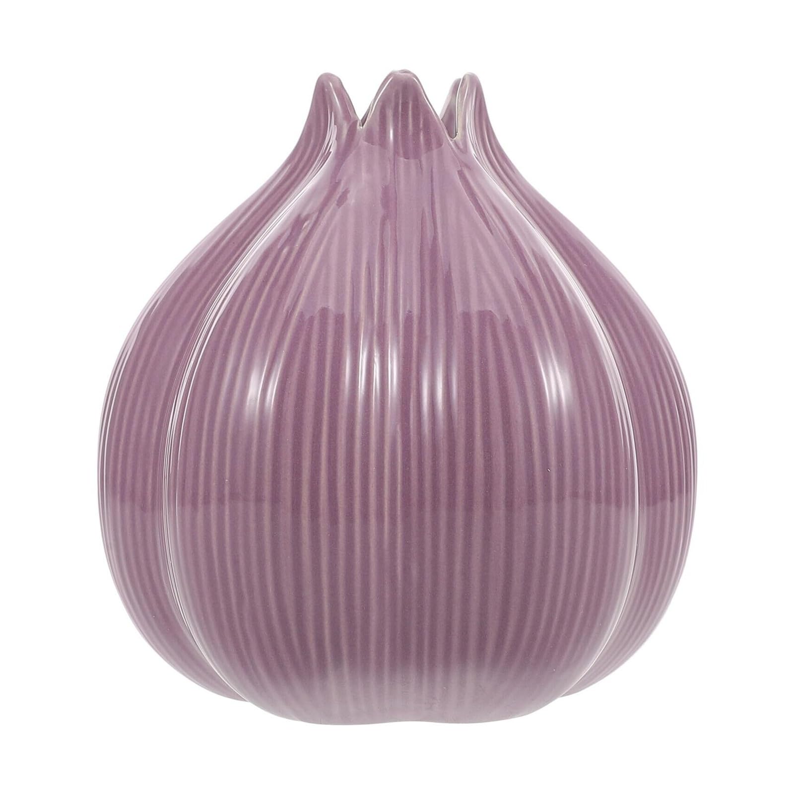 Vintage Small Handmade Ceramic Onion Vase For Tabletop Flower Arrangement Decorative Housewarming Gift