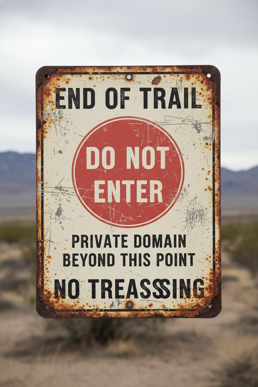 Wall Decor End Of Trail Do Not Enter Private Residence No Trespassing Warning Caution Notice Aluminium Metal 8"x12" Sign Plate Vintage Signs Aluminum Plates Printed