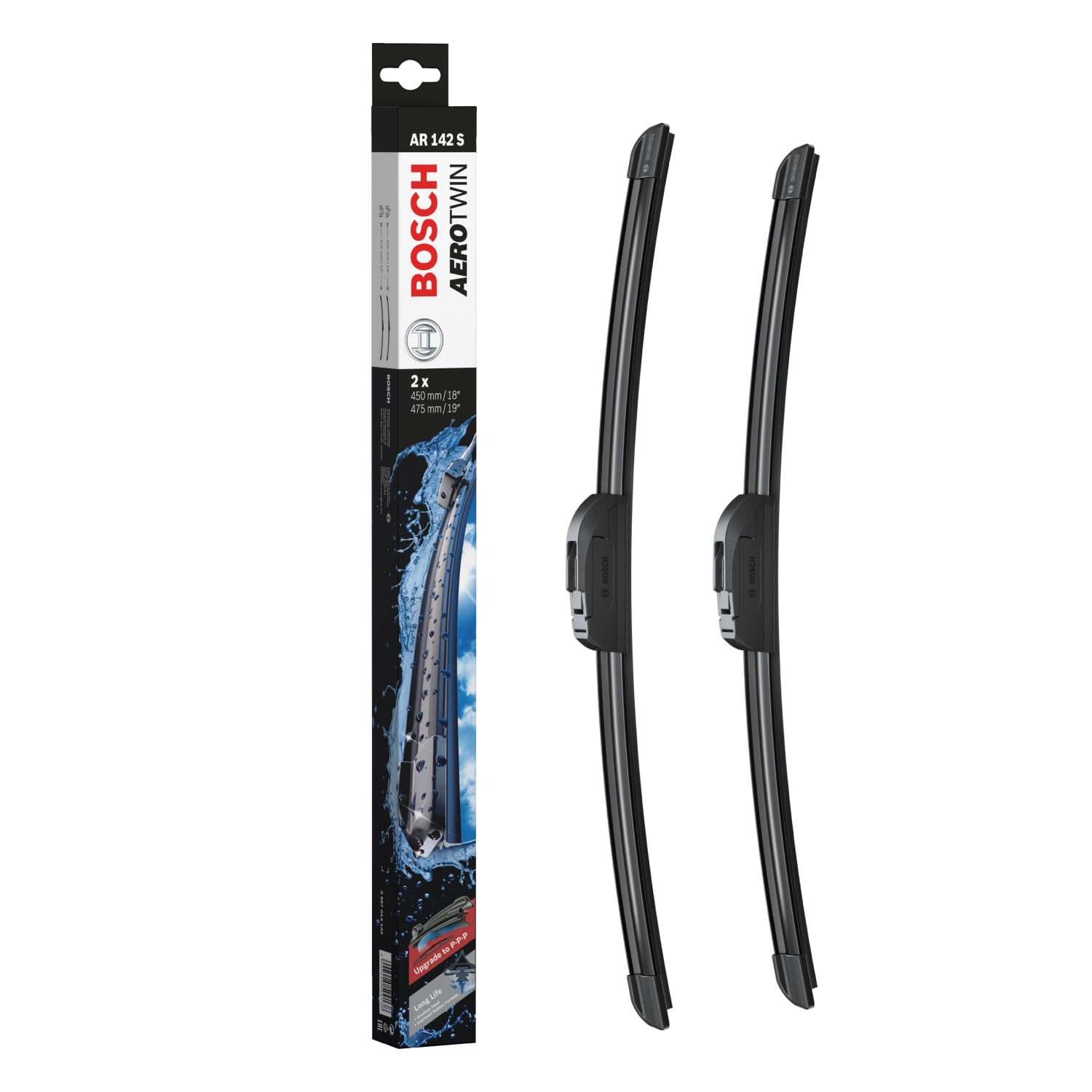 Bosch AeroTwin Retrofit Front Windscreen Wiper Blade 45/47.5cm AR142S - Set of 2