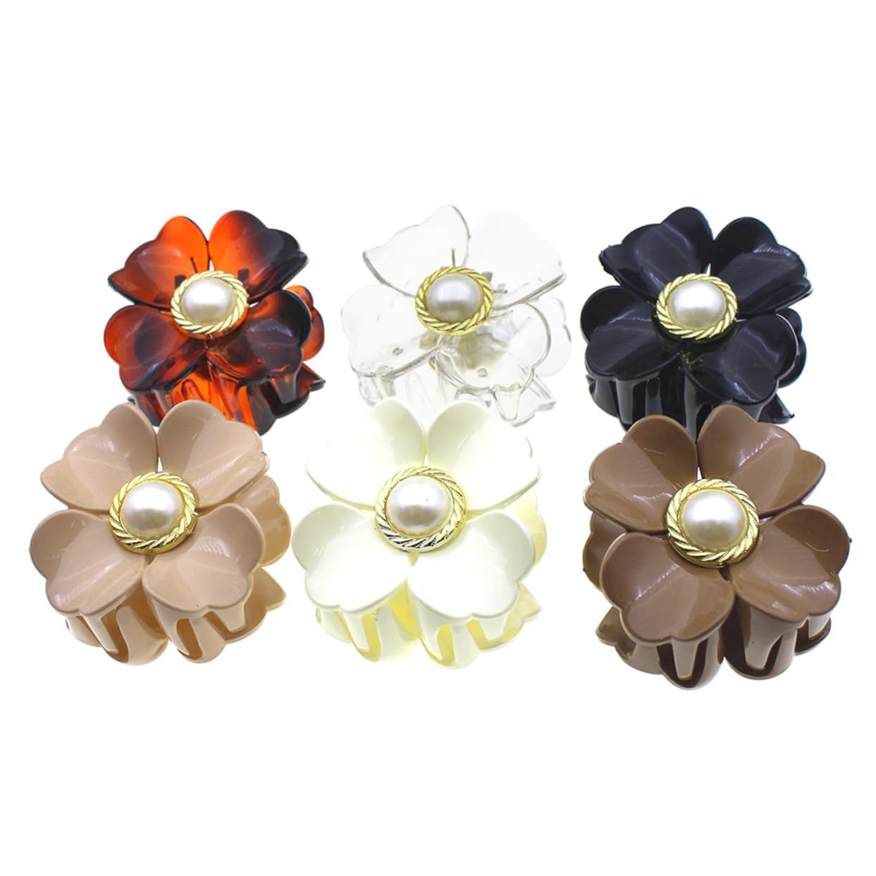 3 Set Di Fermagli Per Da Donna Fermagli Per A Forma Di Fiore Fermagli Per Coda Di Cavallo Piccole Mollette Per Sottili 6 Pezzi * 3