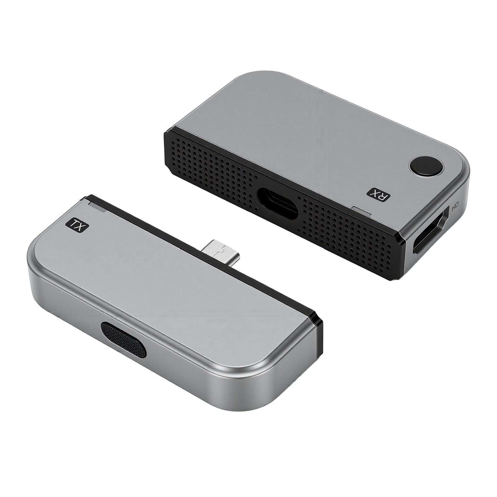 Goshyda Bezprzewodowy Nadajnik-odbiornik HDMI, Bezprzewodowy Adapter Wyświetlacza 1080P 60 Hz Typu C do Kopiowania Ekranu Przedłużający Telefon Laptopa do Projektora Telewizyjnego