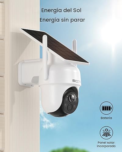 Miniatura 7 de Cámaras de seguridad ARCCTV inalámbricas para exterior, kit de 4 cámaras, sistema de cámara de seguridad solar inalámbrica de 4MP con panorámica y