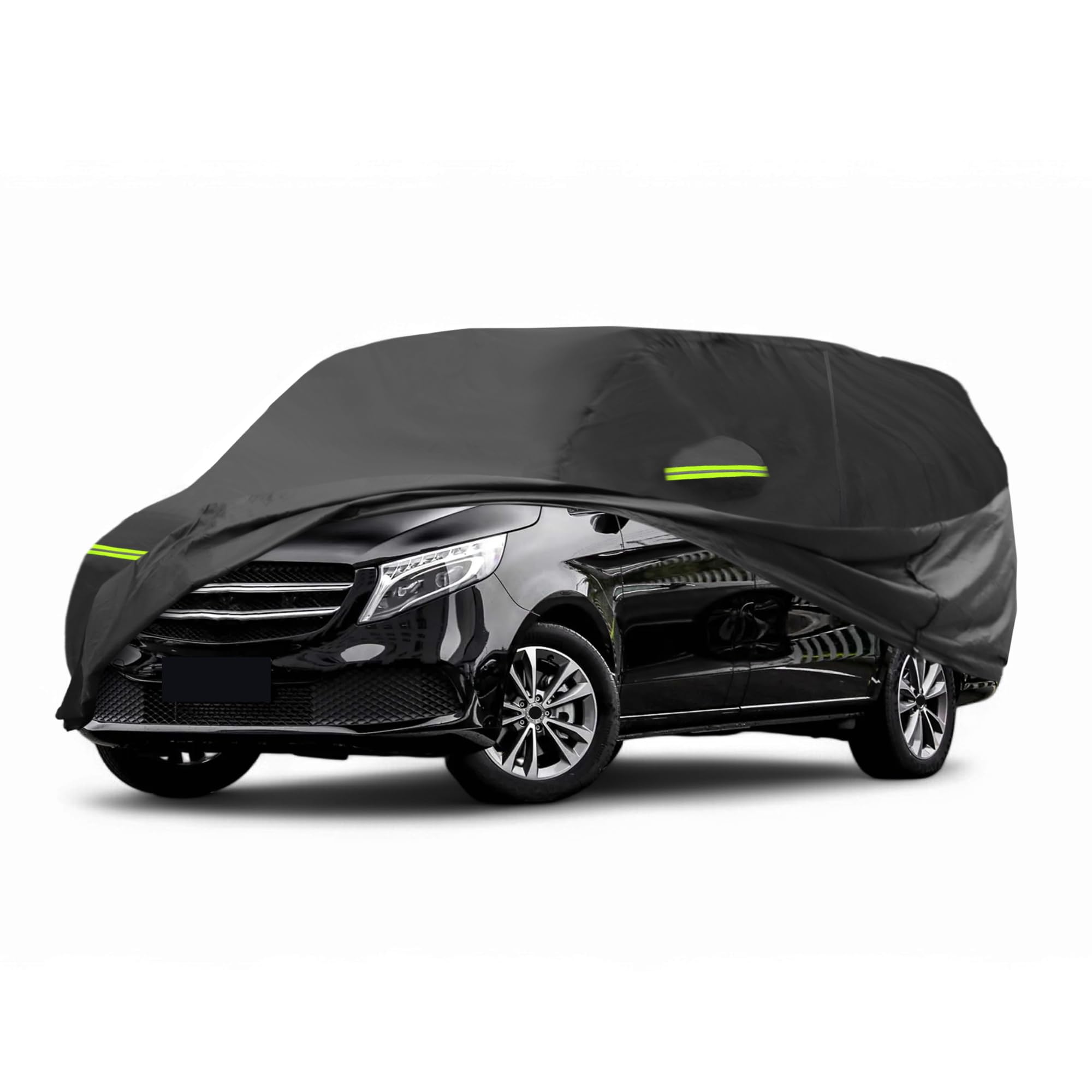 A ABSOPRO Funda De Coche para Mercedes-Benz V-Klasse II 14-21 1Pc | Negro, 210D-Pu, Impermeable, Protección Solar, Nieve, Con Cremallera, Transpirable, Filtro De Polvo