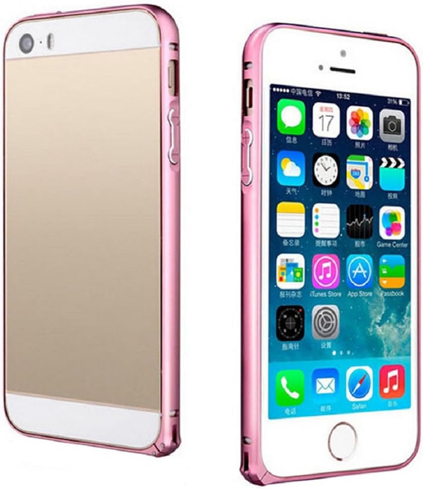 ABC Fashion Luxury Slim Metal Aluminium Alloy Arc Bumper Frame Case Cover for Iphone 5 5s (Pink)