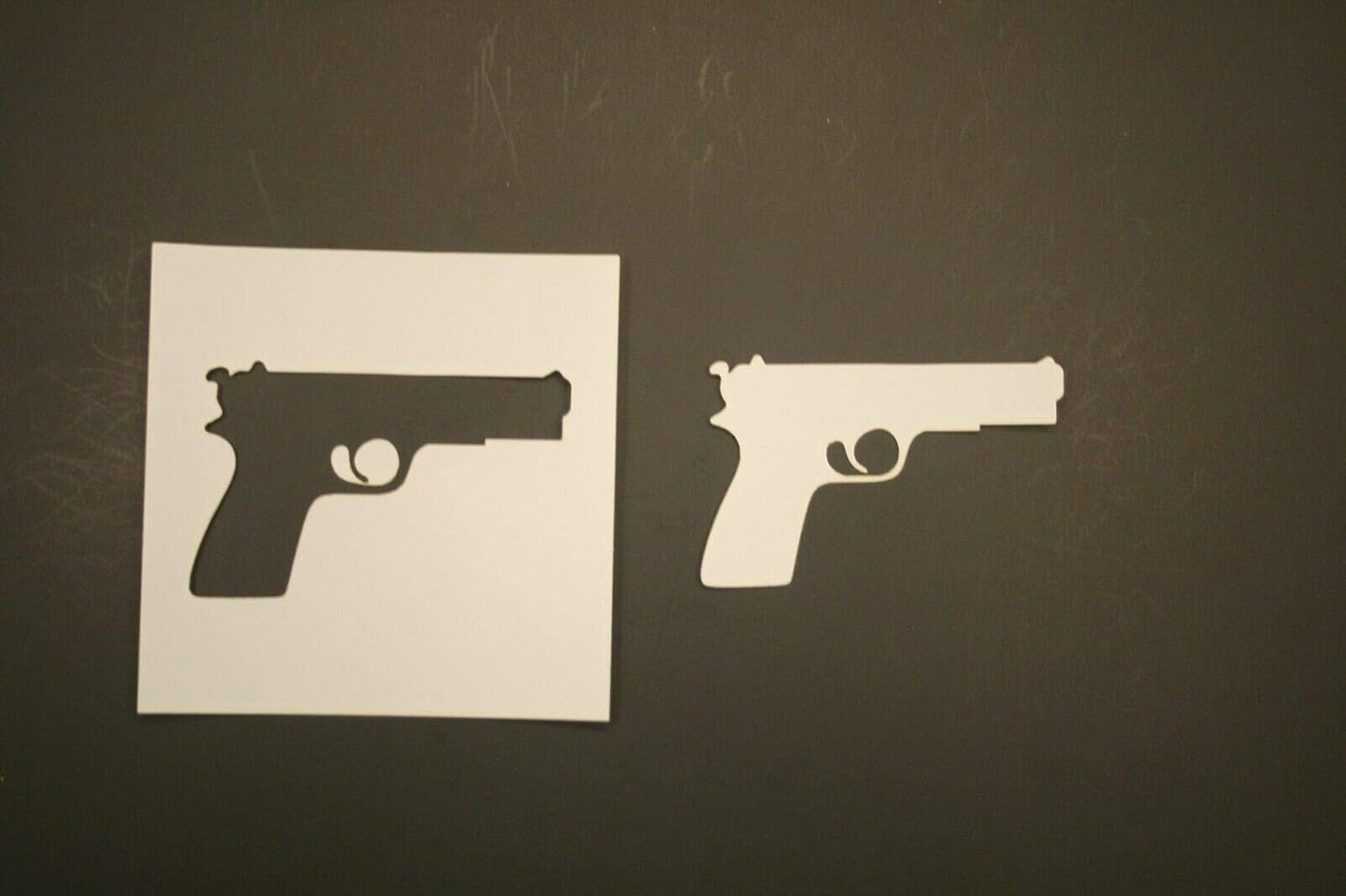 4 Pistol Reusable Mylar Stencil - Art Supplies Crafts Scrapbooking Painting on The Wall Wood Glass