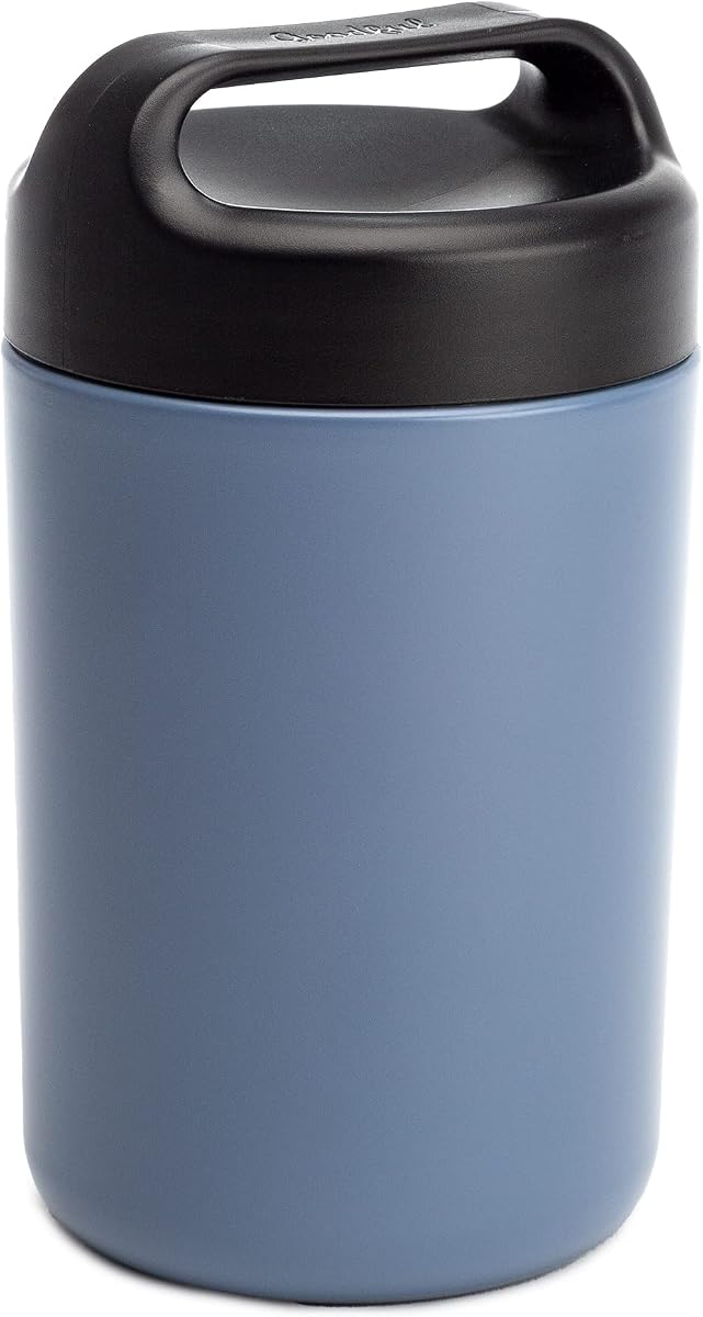 Stainless Steel Food Jar, Double Wall Vacuum Sealed Insulated Food Storage Container with Carry Handle Lid, 16-Ounce, Deep Blue