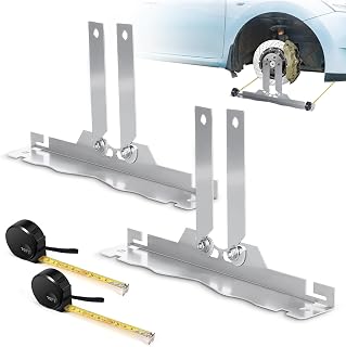 2 Pack Wheel Alignment Tool with Connection Sheet, New Upgrade Toe Alignment Tool Plates, Heavy Duty Toe Alignment Tool Plates with 2 Tape Measures, Wheel Alignment Kit for Most Cars
